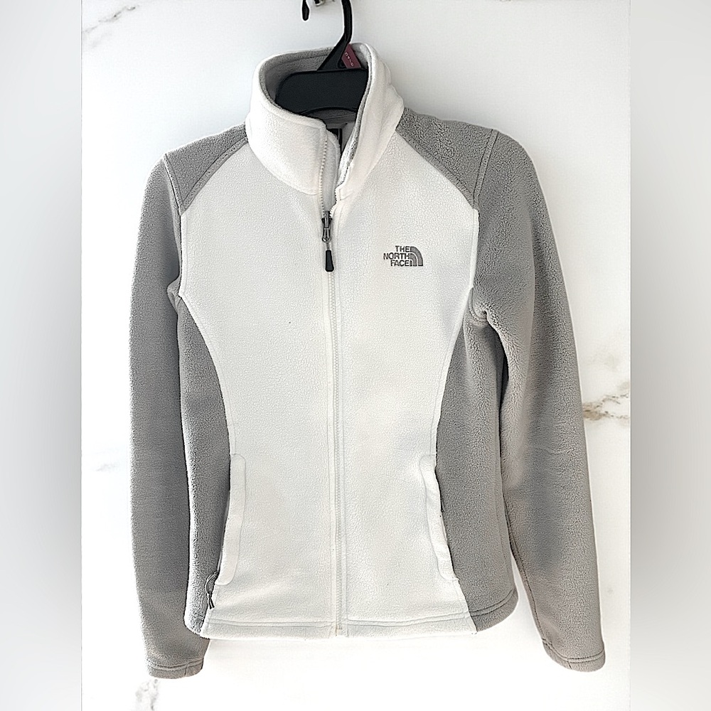 THE NORTH FACE Women's Khumbu Fleece Jacket White Gray Size XS